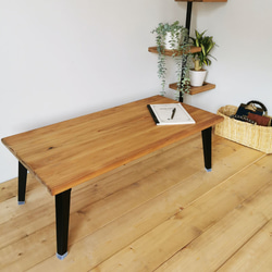 無垢材 折りたたみローテーブル ライトブラウン【90×45cm】/ リビング