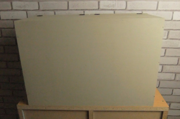 カフェ風　ショーケース背板付き（アンティークホワイト） 3枚目の画像