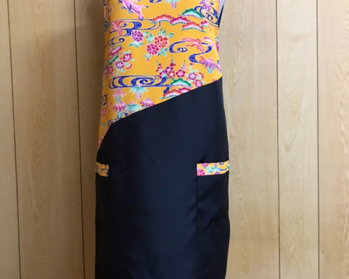 紅型柄プリント エプロン （沖縄、琉球、紅型） エプロン ハンドメイド