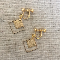 再販×20♡W gold square イヤリング＊＊ 2枚目の画像