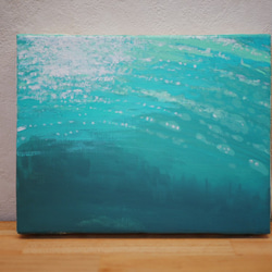 [一点物]海のアートキャンバス*インテリアパネル*水面の絵画 2枚目の画像