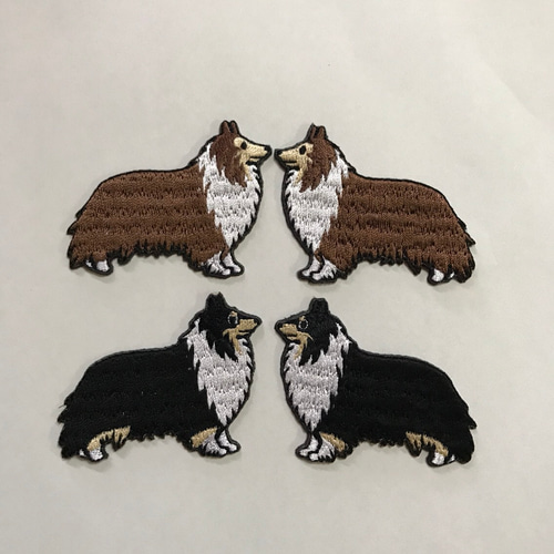 犬ワッペン、シェルティワッペン【見本】 シェルティワッペン♪犬ワッペン | ꕤベリーママの刺繍ꕤ犬