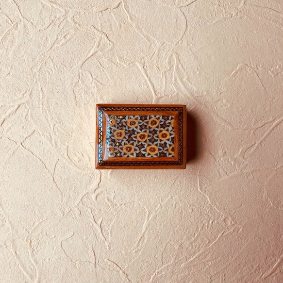 ペルシャの象嵌細工　小箱【ハータムカーリー013】 1枚目の画像