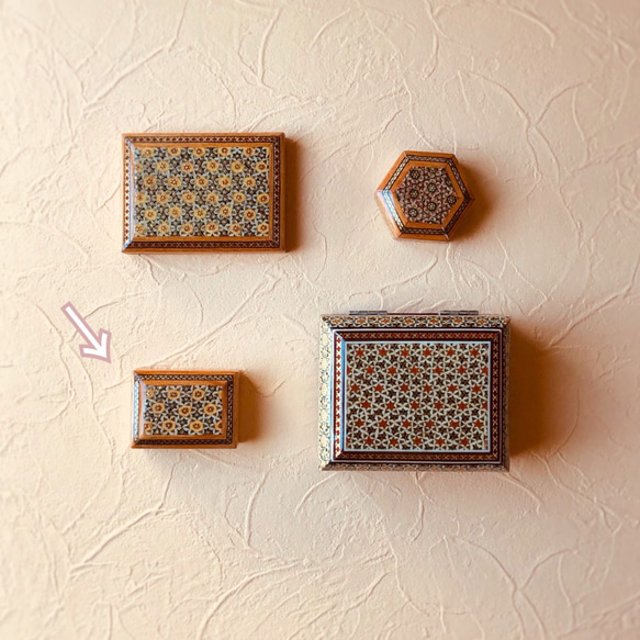 ペルシャの象嵌細工　小箱【ハータムカーリー013】 7枚目の画像