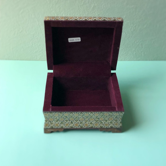 ペルシャの象嵌細工　小箱【ハータムカーリー014】 5枚目の画像
