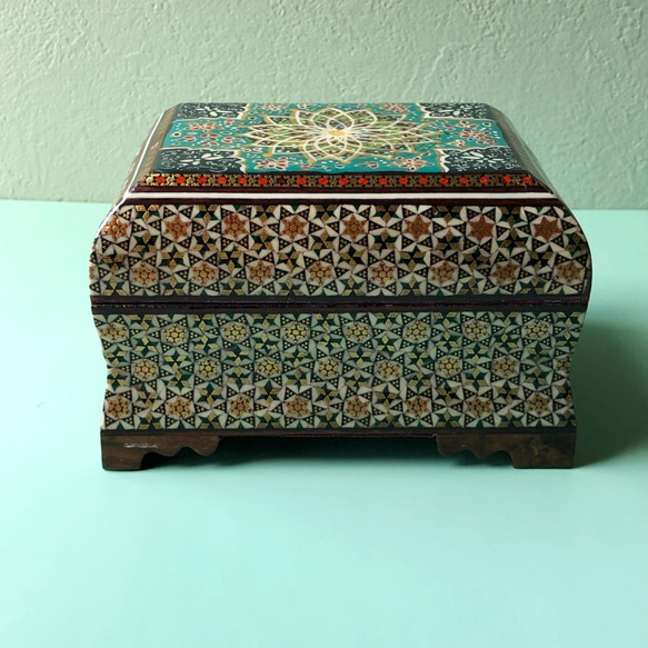 ペルシャの象嵌細工　小箱【ハータムカーリー014】 7枚目の画像