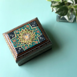 ペルシャの象嵌細工　小箱【ハータムカーリー014】 8枚目の画像