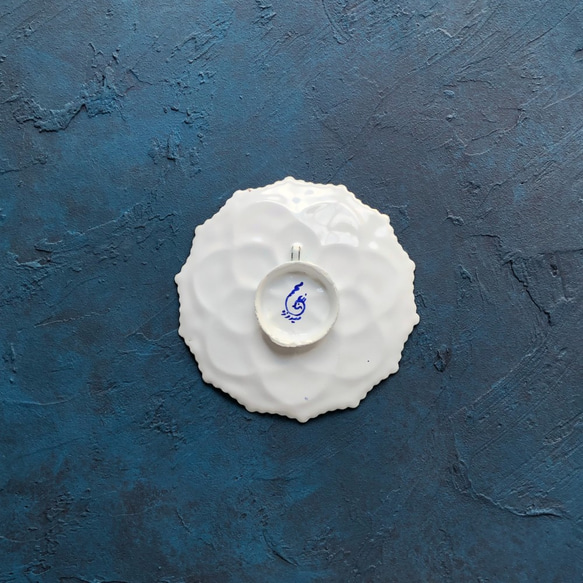 ペルシャのエナメル皿　ジュエリートレイ　飾り皿　Φ12ｃｍ【ミーナーカーリー001】 2枚目の画像