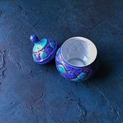 ペルシャのエナメル壺  シュガーポット Mサイズ【ミーナーカーリーGM001】 4枚目の画像