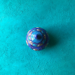 ペルシャのエナメル壺  シュガーポット Mサイズ【ミーナーカーリーGM002】 2枚目の画像