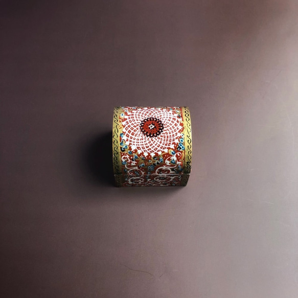 キャメルボーンの小箱　宝石箱　S レッド【JAABEH-004】 2枚目の画像