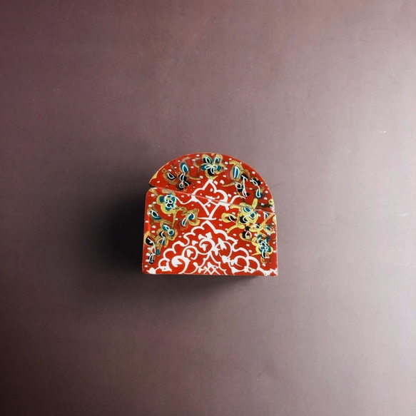 キャメルボーンの小箱　宝石箱　S レッド【JAABEH-004】 6枚目の画像