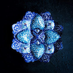 ペルシャのエナメル皿　ジュエリートレイ　飾り皿　Φ8ｃｍ【ミーナーカーリー007】 3枚目の画像