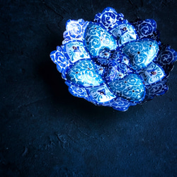 ペルシャのエナメル皿　ジュエリートレイ　飾り皿　Φ8ｃｍ【ミーナーカーリー007】 4枚目の画像