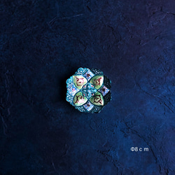 ペルシャのエナメル皿　ジュエリートレイ　Φ8ｃｍ【ミーナーカーリー008】 1枚目の画像