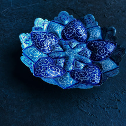 ペルシャのエナメル皿　ジュエリートレイ　飾り皿　Φ12ｃｍ【ミーナーカーリー013】 4枚目の画像