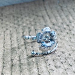 純銀 五瓣花 金櫻子花朵戒指 S150 第4張的照片