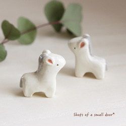 陶の置物/ガーデンピック*ホワイトポニー その他置物 small door* 通販