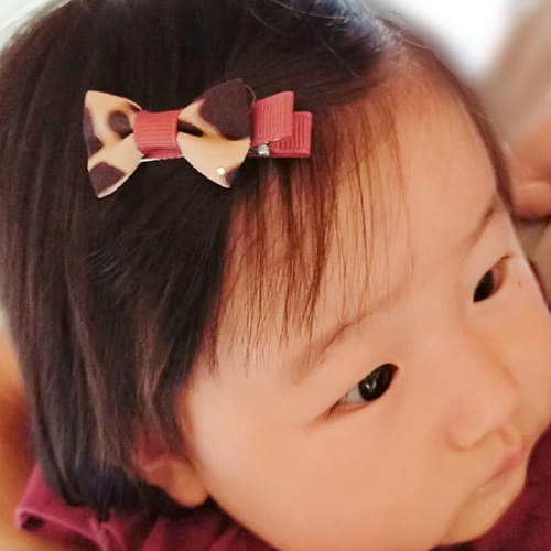 ⓝⓔⓦ【ダルメシアン柄シフォン】ベビーヘアクリップ　キッズヘアクリップ　ヘアゴム ⓝⓔⓦ【ダルメシアン柄シフォン】ベビーヘアクリップ キッズヘア