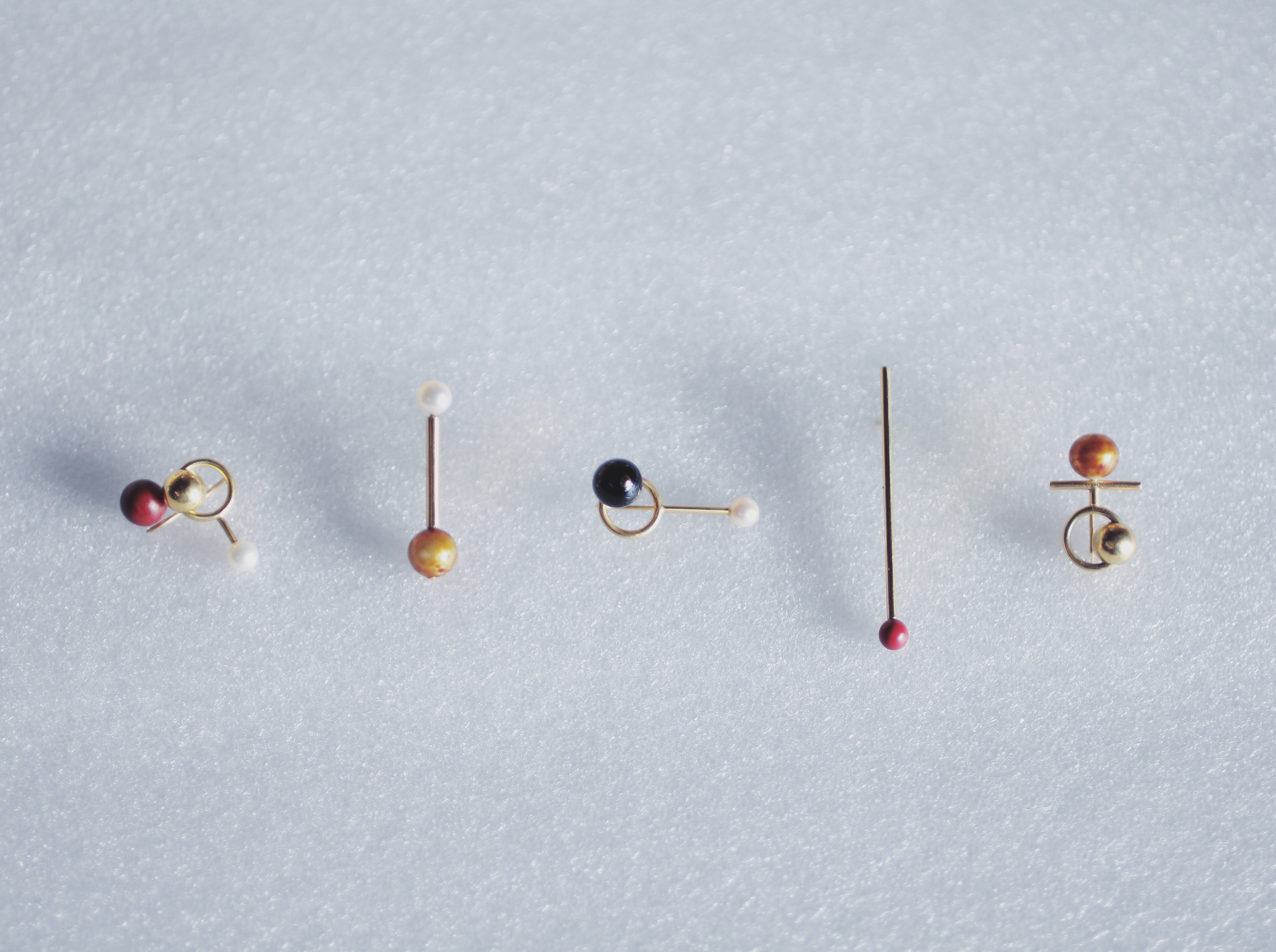 baton earrings gold/gold