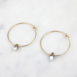 top color pearl earrings white 1枚目の画像
