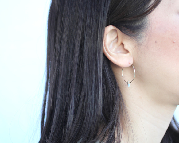top color pearl earrings white 2枚目の画像