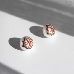 flame bicolor ster earrings red 1枚目の画像