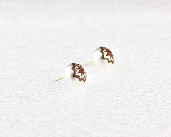 flame bicolor ster earrings red 5枚目の画像