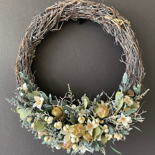 大人シックな秋に】ハーブと木の実のリース ドライフラワー リース