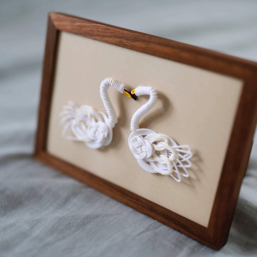 白鳥【水引を楽しむポストカード】 ポストカード mizuhiki.karigane