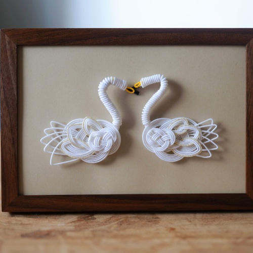 白鳥【水引を楽しむポストカード】 ポストカード mizuhiki.karigane