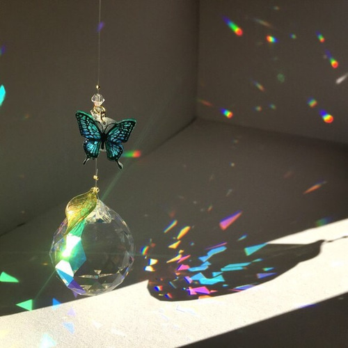 30㎝】幸せ運ぶ「青い蝶」と「勇気の石」ターコイズのサン