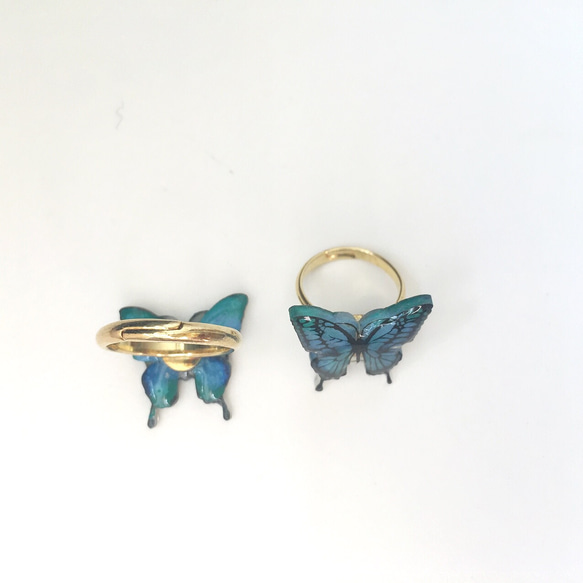 幸せ運ぶ「青い蝶」ピンキーリング（３号〜フリーサイズ） 3枚目の画像