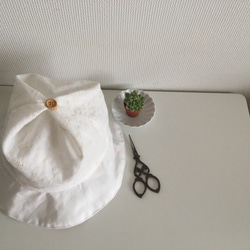 白い夏帽子(子供向け:50cm) 2枚目の画像