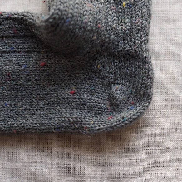 手編みの靴下（ツイード・グレー） 4枚目の画像