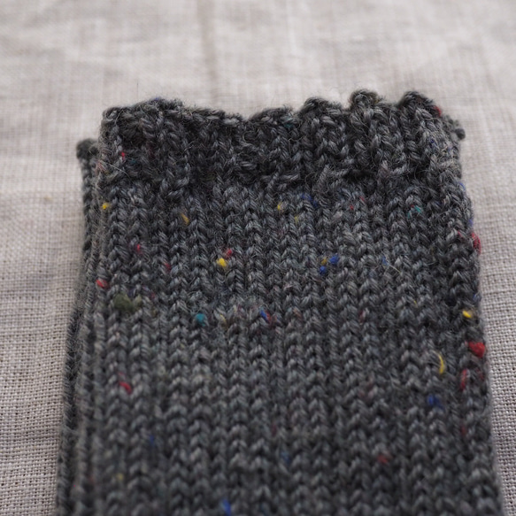 手編みの靴下（ツイード・グレー） 5枚目の画像