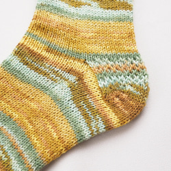 手編みの靴下 （Opalソックヤーン）「ひまわり」 2枚目の画像