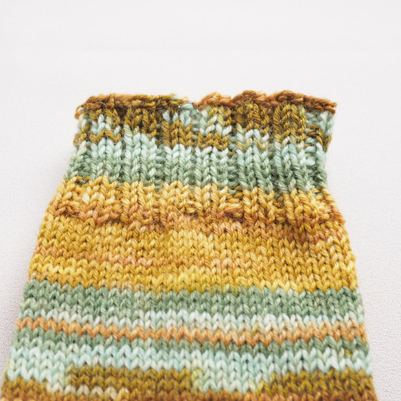 手編みの靴下 （Opalソックヤーン）「ひまわり」 3枚目の画像