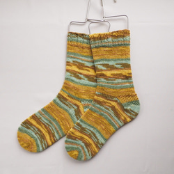 手編みの靴下 （Opalソックヤーン）「ひまわり」 5枚目の画像