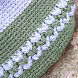 拼色毛線手提鉤織編織包 - 花樣雅綠 CB006-002 第6張的照片