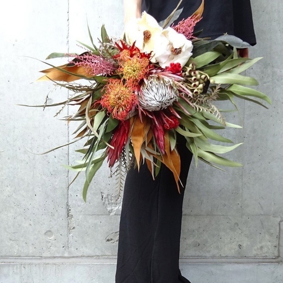 海外花】海風そよぐ南国ブーケ♡ 花束 ウェディングブーケ ドライ