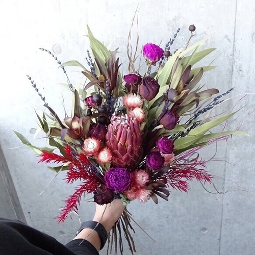 ドライフラワーブライダルブーケ　ネイティブクラシカル ドライフラワーブライダルブーケ ネイティブブーケ 前撮り クラシカル