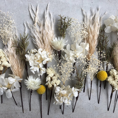 記念日を彩るドライフラワー とりあい 小花のブーケ&ブートニア×ヘッド  