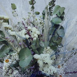 【人気デザイン】パンパスグラスをたっぷり使った淡いカラーのボリュームブーケ♡花束 ドライフラワー ウェディングブーケ 4枚目の画像