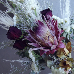 【海外花】薔薇と個性派ナチュラルドライフラワー花束 ウェディング ウェディングアイテム 3枚目の画像