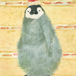 ペンギン/ショート　penguin/piece of cake 日本画 2枚目の画像