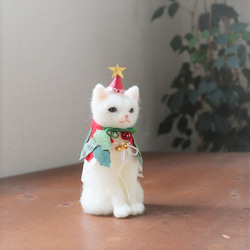 クリスマス猫◆お座り　★全国発送一律４００円 4枚目の画像