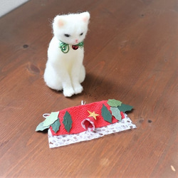 クリスマス猫◆お座り　★全国発送一律４００円 7枚目の画像