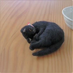 和カップ猫　黒猫　Φ10.5cm★全国発送一律４００円 2枚目の画像