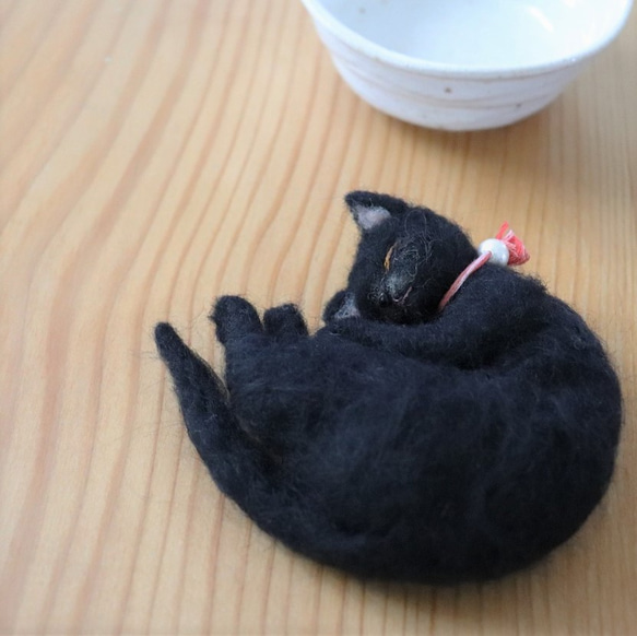 和カップ猫　黒猫　Φ10.5cm★全国発送一律４００円 3枚目の画像